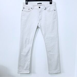 John Varvatos Skull-Rivet Cotton Linen Blend Off White Slim Pants Jeans Size 32